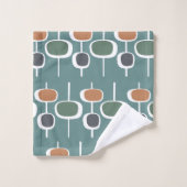 Trendy pour toujours Moderne motif bleu du milieu (Gant de toilette)