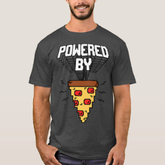 Trendy Powered by Pizza Piel Food Humor 33535684 T-shirt