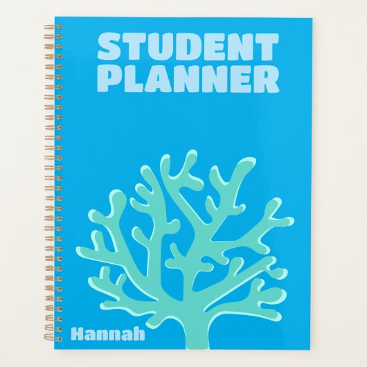 Trendy Preppy Blue Beach Planner (Voorkant)