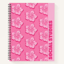 Trendy Preppy Tropical Floral School Subject 