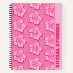 Trendy Preppy Tropische Bloemige Schoolvak Notitieboek