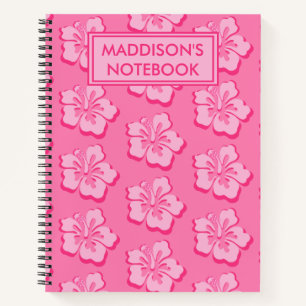 Trendy Preppy Tropische Bloemige Schoolvak Notitieboek