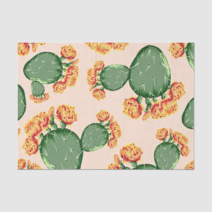 Trendy Prickly Pear Cactus & Cactus Blossom Tissuepapier
