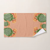 Trendy Prickly Pear Cactus & Flowers Bad Handdoek (Handdoek)