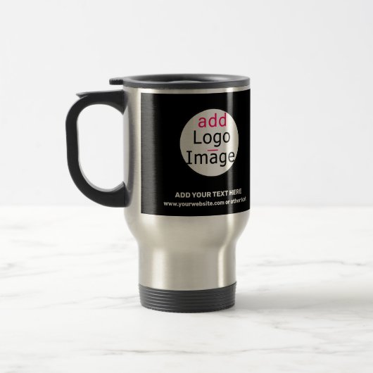 Trendy Professional Business Custom Logo Black Reisbeker (Links)