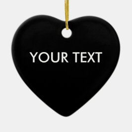 Trendy Professional Custom Merk Name Black Heart Keramisch Ornament