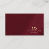 Trendy Professional Elegant Gold Text Monogram Visitekaartje (Voorkant)