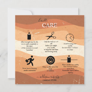 Trendy Professional Oranje Terracotta Candle Care Bedankkaart