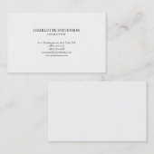 Trendy Professional White Plain Eenvoudige Minimal Visitekaartje (Voorkant / Achterkant)