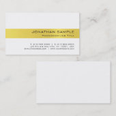 Trendy Professioneel Goud Wit Luxe Design Visitekaartje (Voorkant / Achterkant)