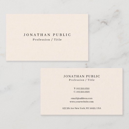Trendy Professioneel Modern Creatief Slank Design Visitekaartje (Voorkant / Achterkant)