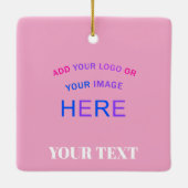 Trendy Professionele Branding Roze Keramisch Ornament (Achterkant)