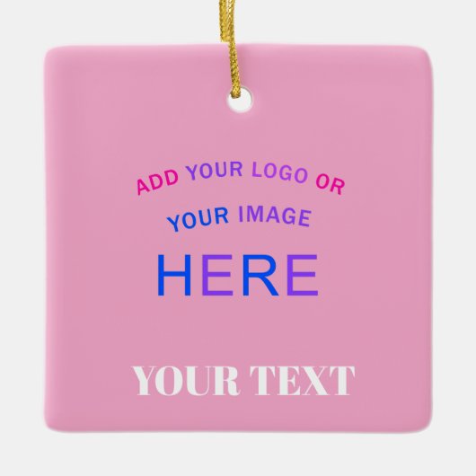 Trendy Professionele Branding Roze Keramisch Ornament (Voorkant)