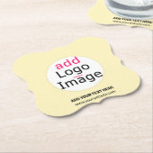 Trendy professionele logo lichtvanille kartonnen onderzetters (Gekanteld)