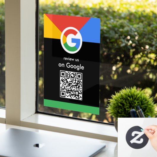Trendy professionele scan om Google QR-code te beo Raamsticker (Kantoor)