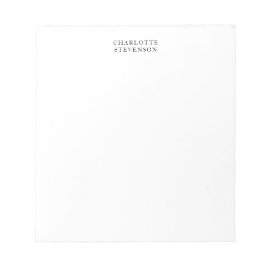 Trendy Professionele Witte Eenvoudige Minimalistis Notitieblok (Voorkant)