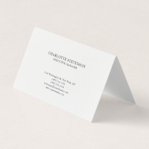 Trendy Professionele Witte Eenvoudige Minimalistis Visitekaartjes