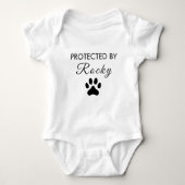 Trendy Protected By Dog Personalized  Romper (Voorkant)