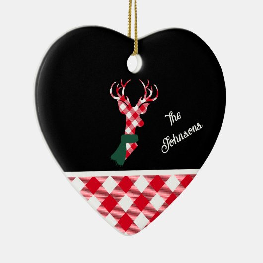 Trendy Pset Kerstmis Deer - Gepersonaliseerd Keramisch Ornament (Rechts)