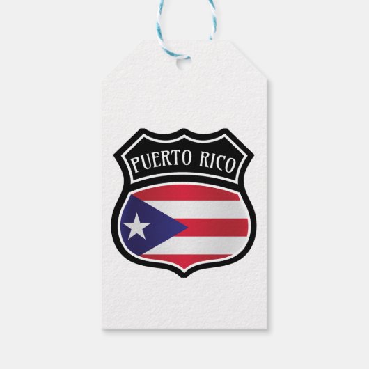 Trendy Puerto Rico vlag nationaal symbool Cadeaulabel (Achterkant)