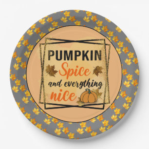 Trendy Pumpkin Spice Elegant Papieren Bordje