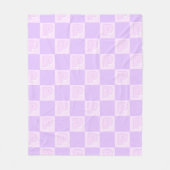 Trendy Purple Monogram Initial Checkered  Fleece Deken (Voorkant)