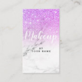 Trendy PurpleGlitter Marble Vertical Visitekaartje (Voorkant)