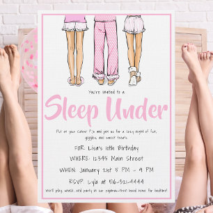 Trendy Pyjama Slaap Onder /Meisjes PJ Feestje Kaart