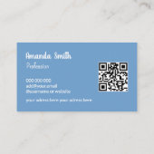 Trendy QR code cool abstract pastelblauw Visitekaartje (Achterkant)