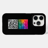 Trendy QR Code Upload Logo Sjabloon Elegant Ontwer Case-Mate iPhone Case (Achterkant (horizontaal))
