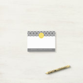 Trendy Quatrefoil Patroon met Adres & Monogram Post-it® Notes (Op bureau)