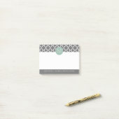 Trendy Quatrefoil Pattern met Custom Monogram Post-it® Notes (Op bureau)