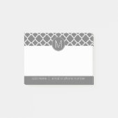 Trendy Quatrefoil Pattern met Custom Monogram Post-it® Notes (Voorkant)