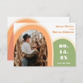 Trendy Rainbow Boho bewaar de datum groen (Voorkant / Achterkant)