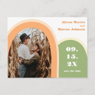 Trendy Rainbow Boho bewaar de datum groen Briefkaart