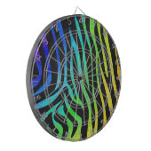 Trendy Rainbow en Black Zebra Animal Print op ele Dartbord (Voorkant Links)
