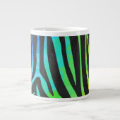 Trendy Rainbow en Black Zebra Animal Print op ele Jumbo Beker (Voorkant)
