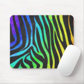 Trendy Rainbow en Black Zebra Animal Print op ele Muismat (Met muis)