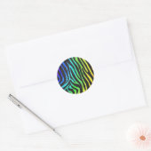 Trendy Rainbow en Black Zebra Animal Print op ele Ronde Sticker (Envelop)