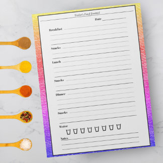 Trendy Rainbow Food Journal Easy Daily Meal Diary Notitieblok