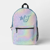 Trendy Rainbow Glitter Monogram Stijl Bedrukte Rugzak (Voorkant)