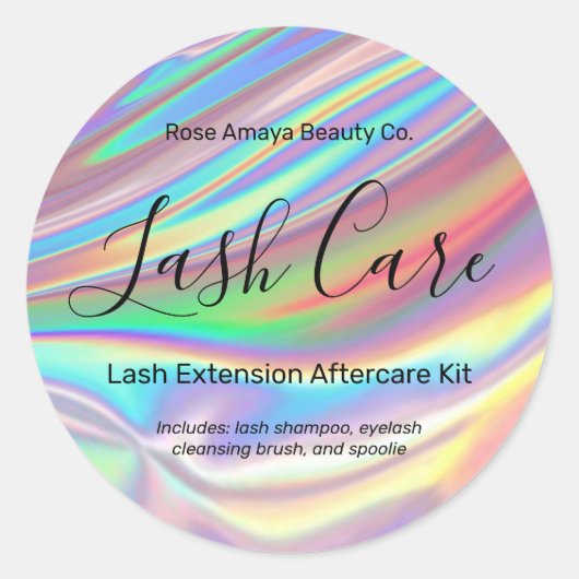 Trendy Rainbow Lash Extension Aftercare Kit Label (Voorkant)
