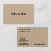 Trendy Real Kraft Paper Distress Text Sjabloon Visitekaartje (Voorkant / Achterkant)
