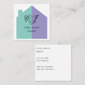 Trendy Realtor Visitekaartjes in designkleuren (Voorkant / Achterkant)