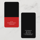 Trendy Red Black Creative Consultant Manager Visitekaartje (Voorkant / Achterkant)