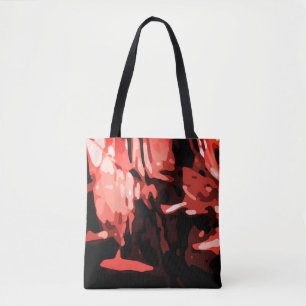 Trendy Red Camo Abstract Pattern Draagtas