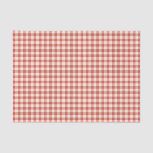 Trendy  Red Checkerboard Patroon Tissuepapier (Voorkant)