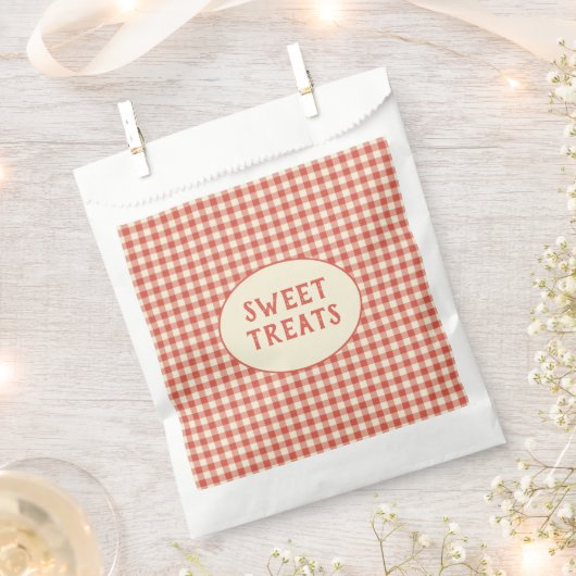 Trendy  Red Checkerboard Pattern - Aangepast Bedankzakje (Geknipt)