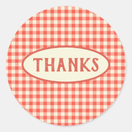 Trendy  Red Checkerboard Pattern - Aangepast Ronde Sticker