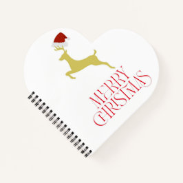 Trendy red Christmas print  Notitieboek